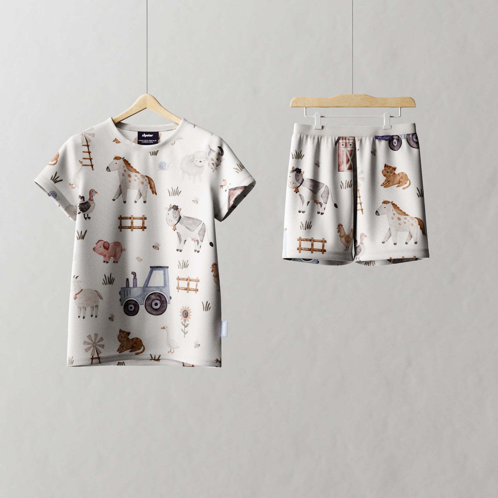 Children's Shortie PJ Set Farmyard