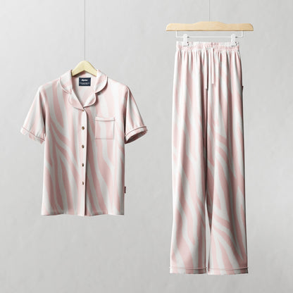 Women's Bamboo Pyjama Long Set - Zebra Print
