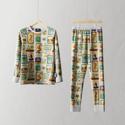 Children's PJ Set Animal Stamps