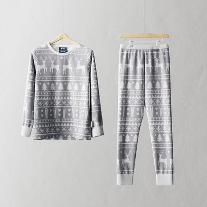 Children's PJ Set Grey Fair Isle