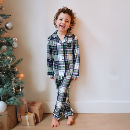 Children's PJ Set Green Tartan