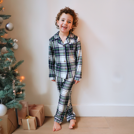 Children's PJ Set Green Tartan