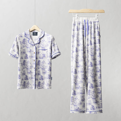 Ladies Toile de Jouy Pyjamas Set
