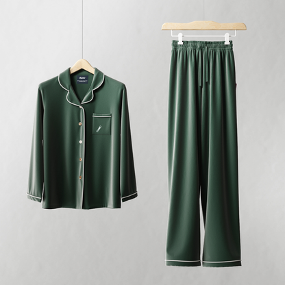 Ladies Pyjamas Set Green Heritage