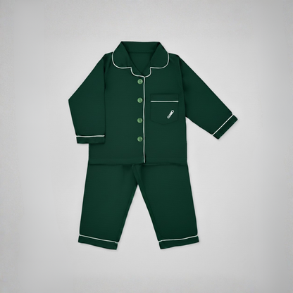 Children's PJ Set Green Heritage